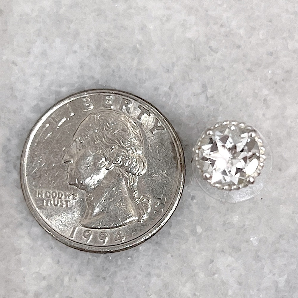 White Topaz Sterling Silver Halo Stud Earrings - Picture 10 of 10